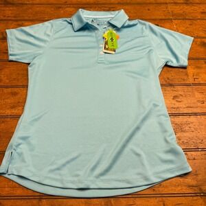 Bermuda Sands Womens Aqua Blue Repreve Wick Away‎ Polo Shirt Size S